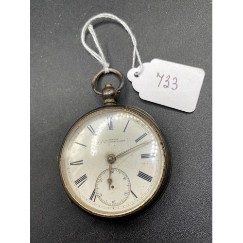 733 - A Gents Silver Pocket Watch By Benson, Seconds Dial Hand Missing