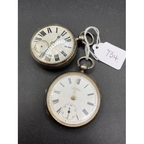 734 - Two Gents Silver Pocket Watches