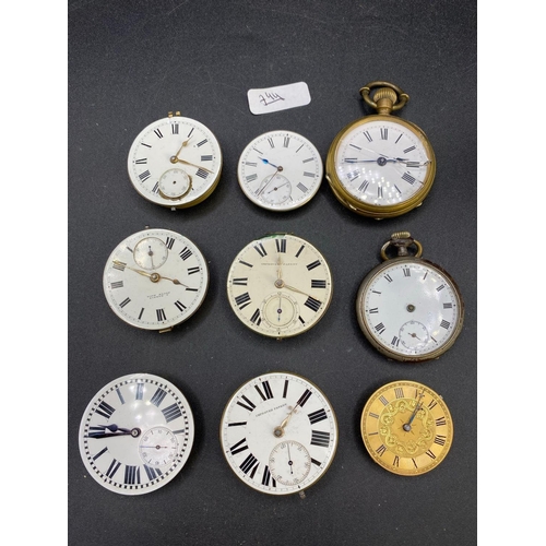 744 - Nine Assorted Pocket And Fob Watch Movements