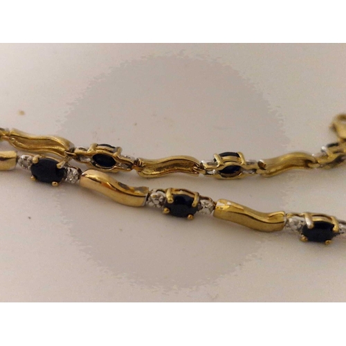 75 - A Sapphire Bracelet In 9Ct Gold 4.5G