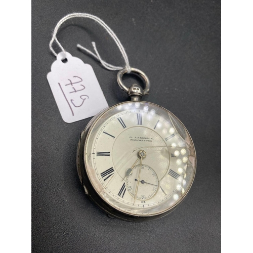 779 - A Heavy Gents Victorian Silver Pocket Watch With Seconds Dial, A/F Glass