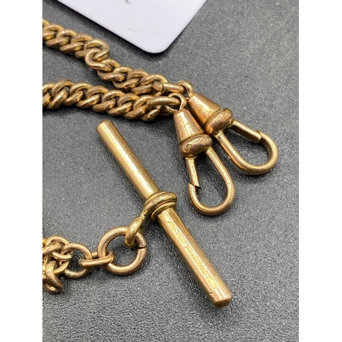 781 - A Rolled Gold Double Albert Watch Chain, 14 Inch