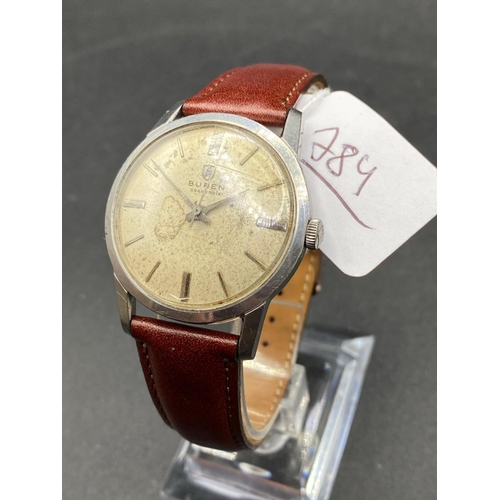 784 - A Gents Buren Wrist Watch With Seconds Sweep