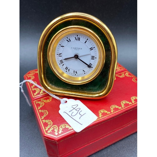 794 - A Cased Cartier Of Paris Clock In Original Cartier Box