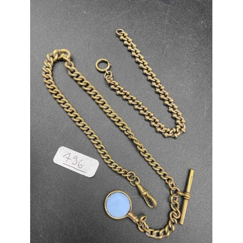 796 - A Rolled Gold Watch Albert With A Hardstone Fob