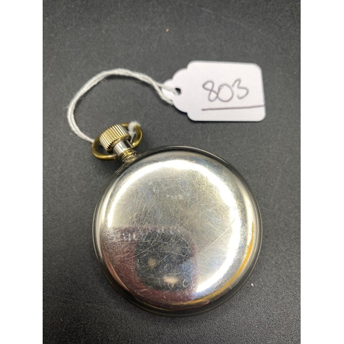 803 - A Metal Ingersoll Pocket Watch With Seconds Dial