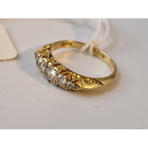 9 - A Five Stone Diamond Ring 18Ct Gold Size Q 4.5 Gms