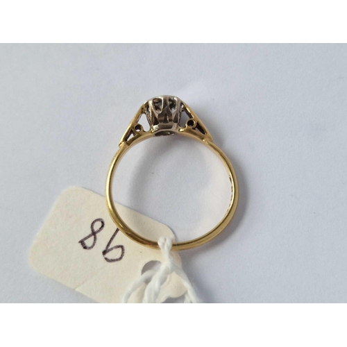 98 - A Solitaire Diamond Ring 18Ct Gold Size O 2.8 Gms