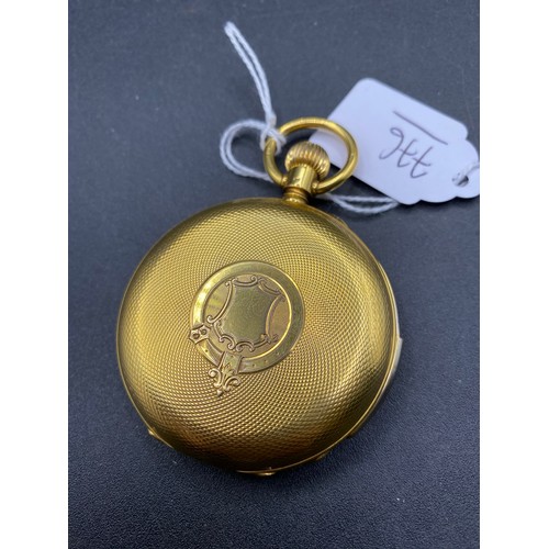 776 - A Gold Hunter Minute Repeater Pocket Watch, 14Ct With Seconds Dial, W/O