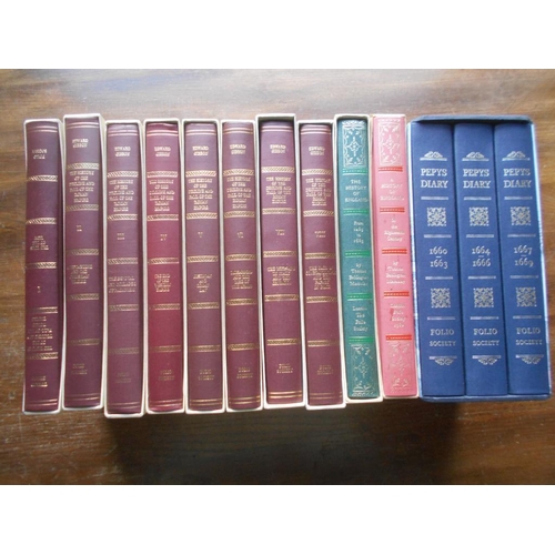 1068 - Folio Society   Gibbon, E.   Decline And Fall...   8 Vols. In S/Cases, Plus  Pepys Diary  3 Vols. In... 