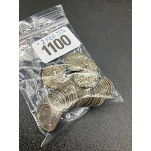 1100 - Qty Of .500 Silver 3D Coins, 61G