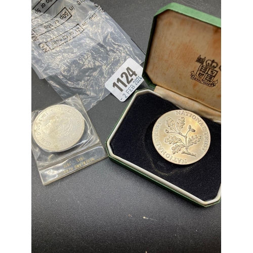 1124 - A National Trust Silver Boxed Medal R.G Dated 10.6.1970