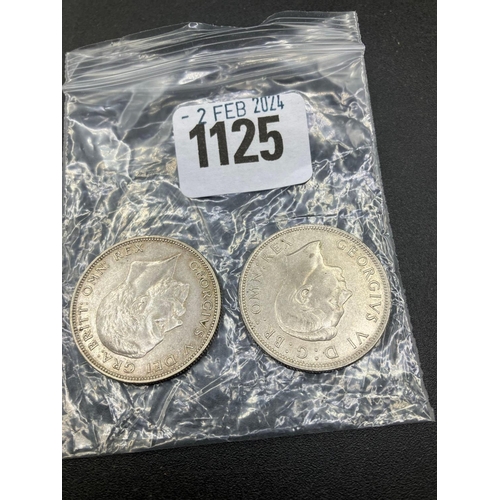 1125 - Half Crowns 1934 & 1946, Good Grade