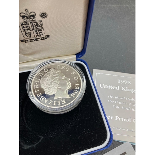 1145 - 1998 Silver Proof UK £5 Coin