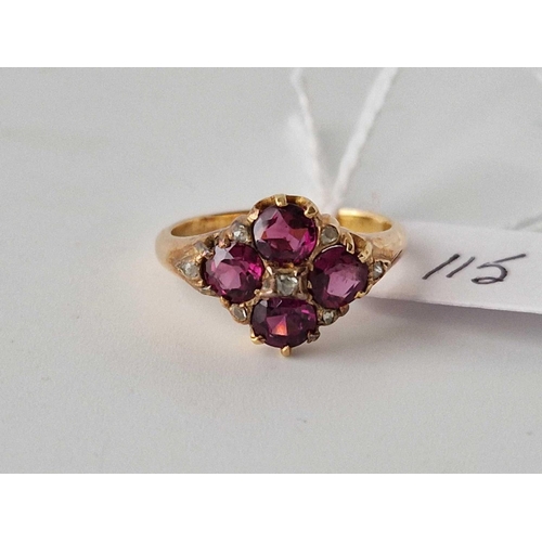 115 - A Antique Gem Set Gold Ring Size L 3.6 Gms