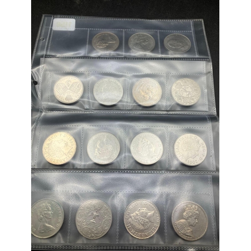 1158 - 8 X £5 Coins In Sheet & Others