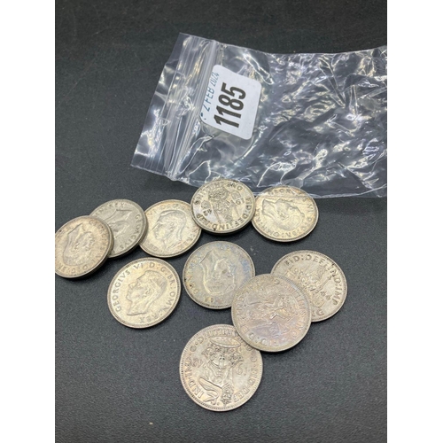 1185 - 10 Better Grade George III Silver Shillings