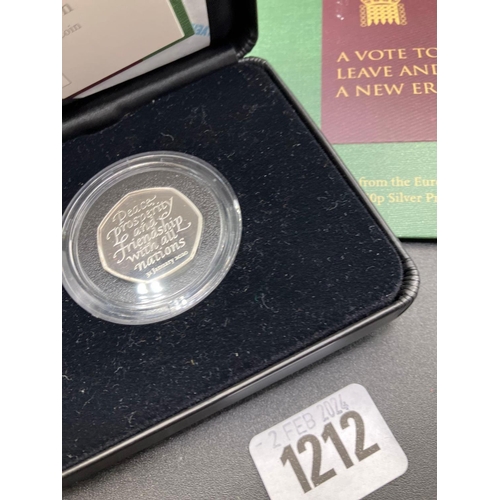 1212 - 2020 Silver Proof 50p A Vote To Leave & New Era