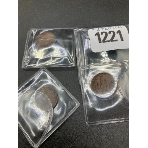 1221 - 3 x 1844 Half Farthings