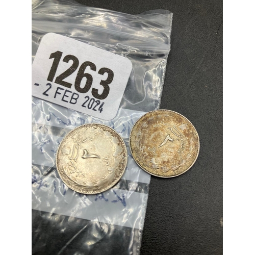 1263 - Two Middle Eastern Silver Coins