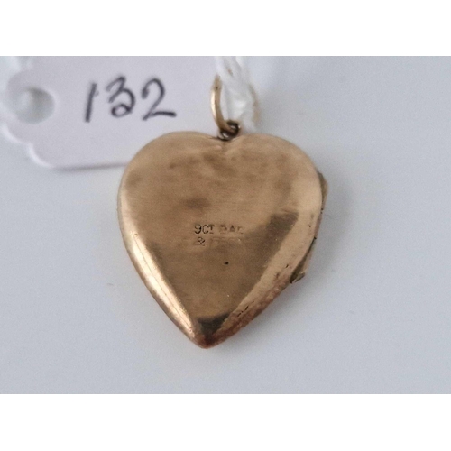 132 - A Back And Front Heart Locket 9Ct