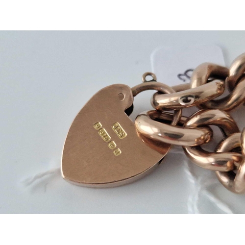 133 - A Antique Rose Gold Bracelet With Padlock Clasp  9Ct 7 Inch 22.2 Gms