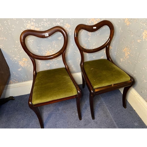 1775 - Pair Of Early 19th C. Mahogany Framed Chairs With Saber Legs