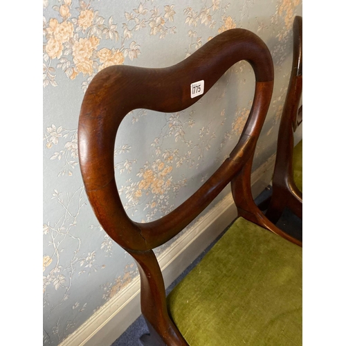 1775 - Pair Of Early 19th C. Mahogany Framed Chairs With Saber Legs