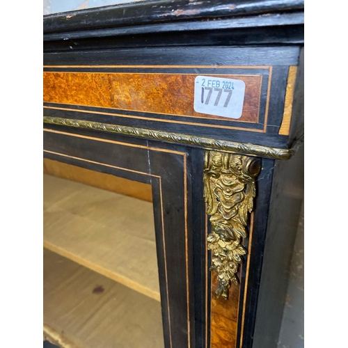 1777 - Victorian Ebonised Pier Cabinet With Gilt Metal Mounts 30