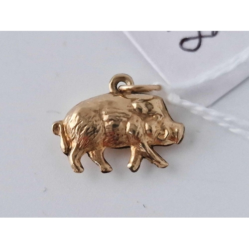 18 - A Pig Charm 9Ct