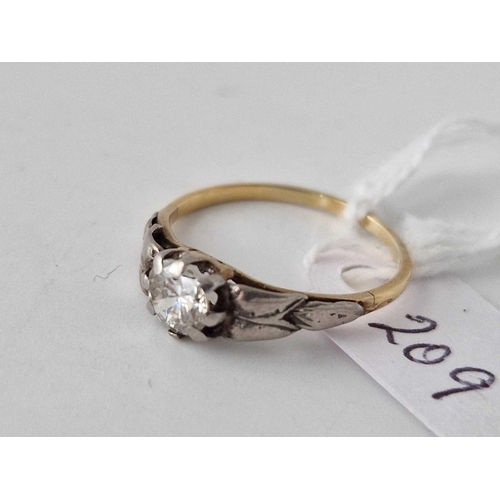 209 - A High Carat Diamond Solitaire Ring The Diamond Diameter 6Mm Size N  1.9 Gms