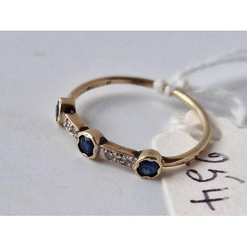 254 - A Edwardian Sapphire And Diamond Ring 18Ct Gold Tested Size L