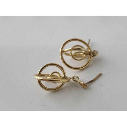 294 - A Pair Of Circular Earrings 9Ct 1.3 Gms