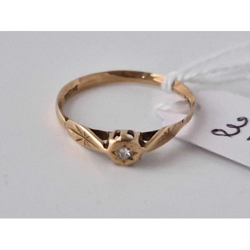 31 - A Solitaire Diamond Ring 9Ct Size P 1.2 Gms