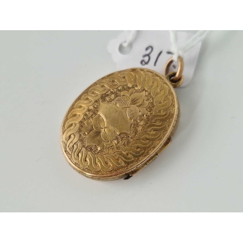 317 - A Oval Gold Locket 9,2 Gms