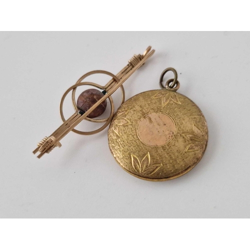 393 - A Rolled Gold Chain Locket And Brooch