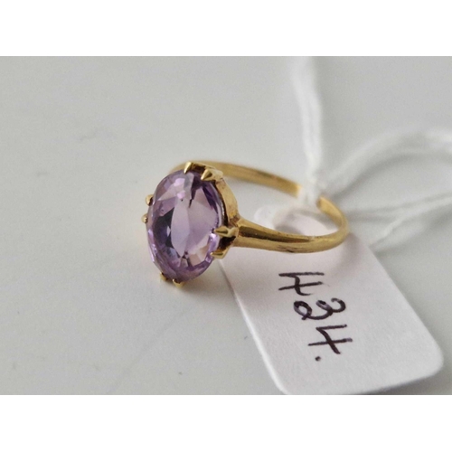 434 - A Amethyst Ring 18Ct Gold Size K 2 Gms