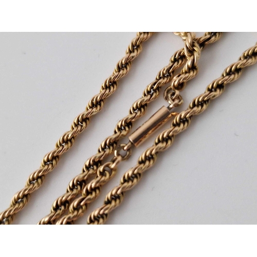 435 - A 15Ct Gold Rope Chain With 9Ct Barrell Clasp 17 Inch 11.3 Gms