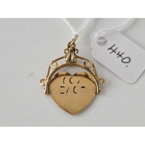 440 - A I Love You Spinning Charm 9Ct 2.8 Gms