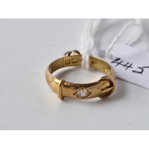 445 - A Child'S Diamond Buckle Ring With Loop Attached 18Ct Gold 3.1 Gms