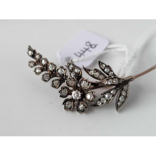 448 - A Antique Diamond Floral Spray Brooch