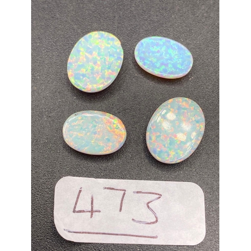 473 - Opals Two Pairs Of Oval Shaped Opals Approx 20 Carats