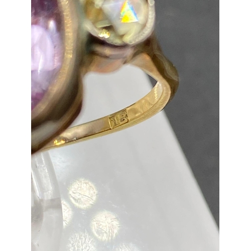 476 - A Antique Diamond And Kunzite Dress Ring Size P 4.2 Gms