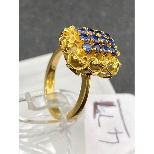 477 - A 1960S Sapphire Fancy Ring 18Ct Gold Size I � 5 Gms