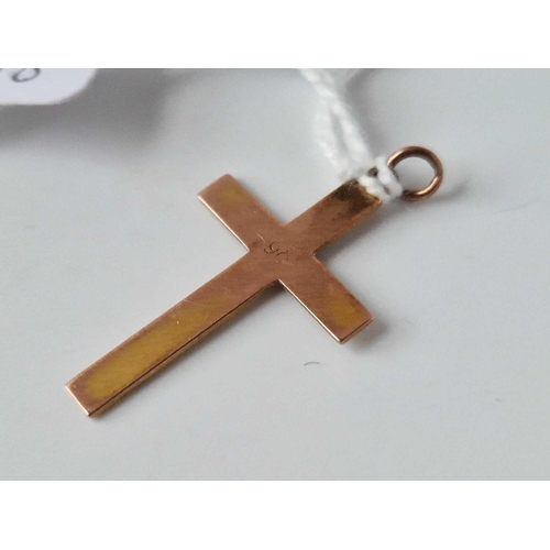 498 - A Engraved 9Ct Cross 1.1 Gms