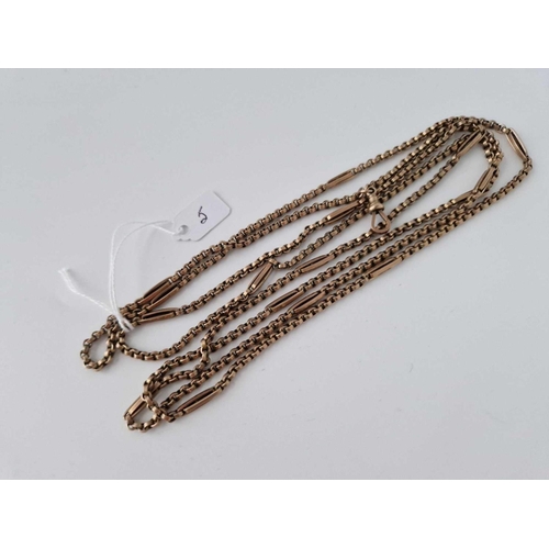 5 - A Fancy Antique Rolled Gold Guard Chain 56 Inch