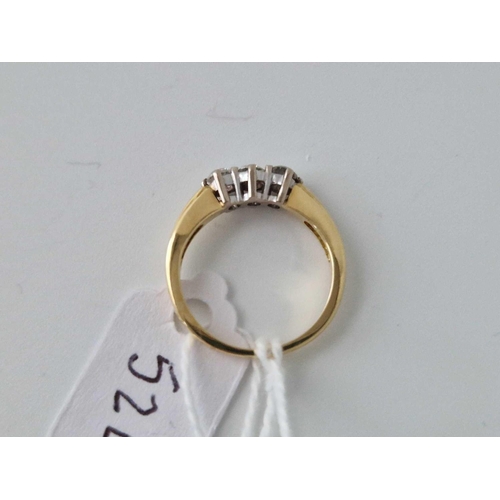 524 - A Diamond Three Stone Ring 18Ct Gold Size I