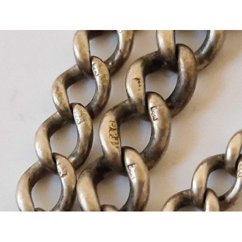 553 - A Silver Albert Chain 11 Inch