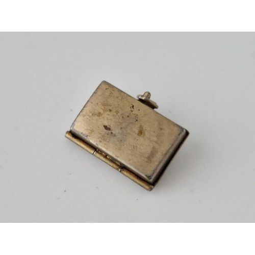 59 - A Edwardian Novelty Silver Gilt Envelope Charm Containing A Valentine Red Enamel Heart Boxed