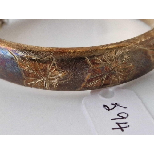 594 - A Hinged Silver Bangle